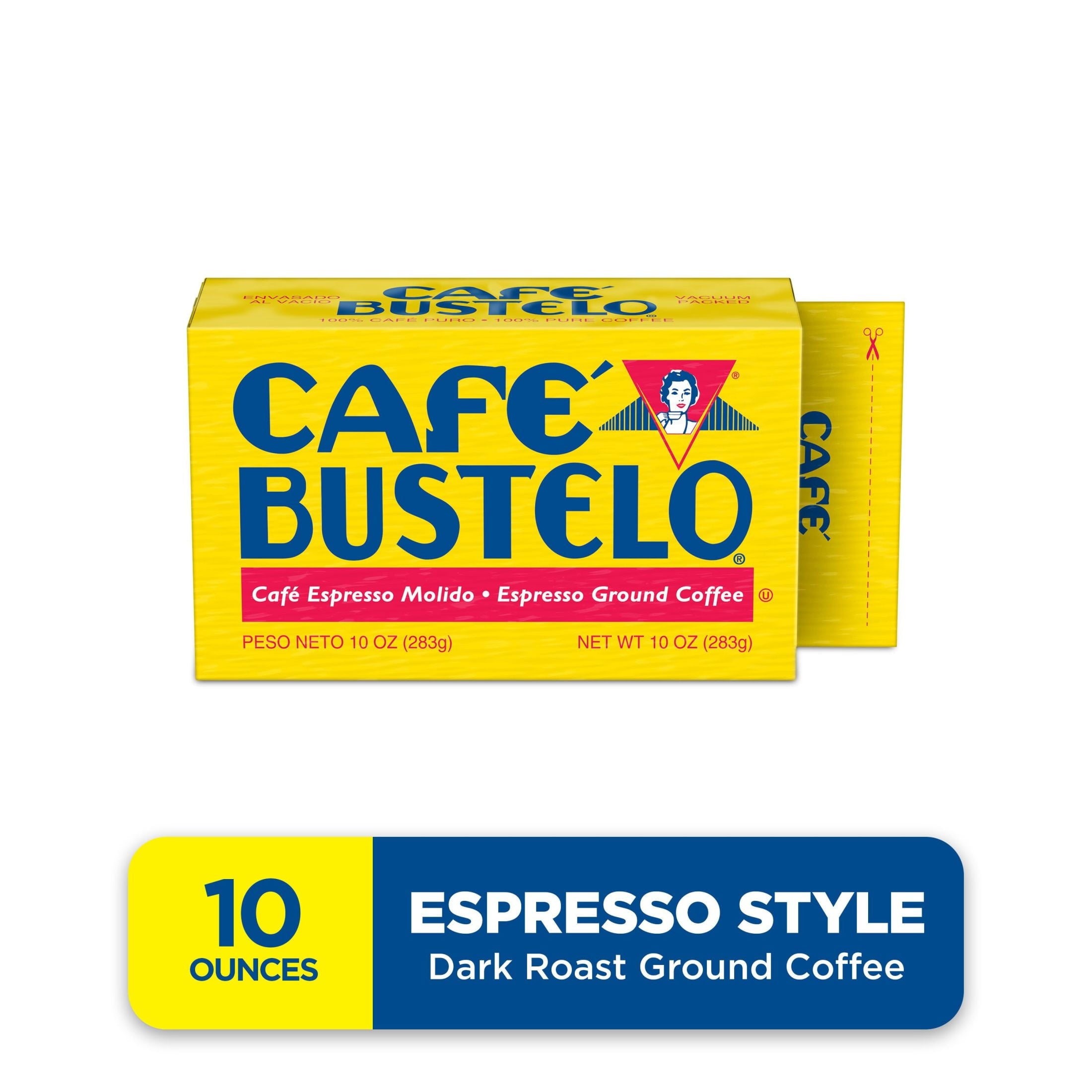 Cafe Bustelo, Espresso Style Dark Roast Ground Coffee, Vacuum Packed 10 oz Brick — coffee and drinks product, view 2
