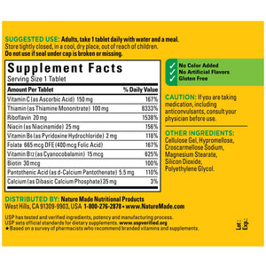 Nature Made Super B Complex with Vitamin C and Folic Acid Tablets, Dietary Supplement, 160 Count — supplement pack, view 2