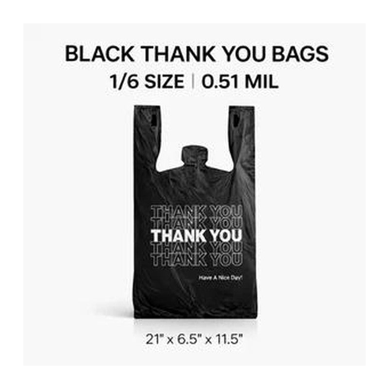 1/6 Thankyou T-Shirt Bag 24mic (400/case) — packaging supply