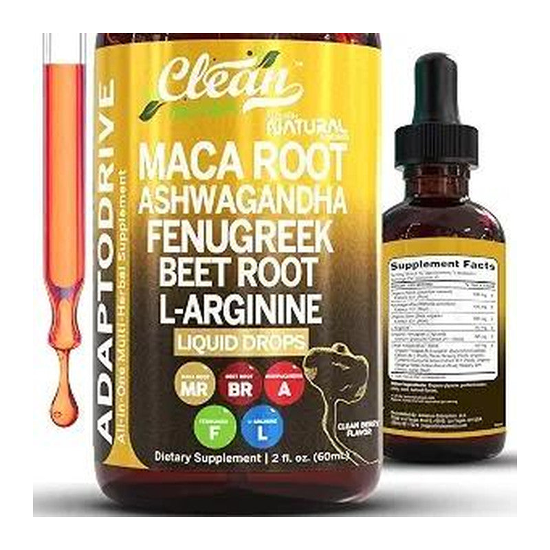 Clean Nutra Organic Maca Root Liquid Drops with Ashwagandha, 60 ml — dietary supplement