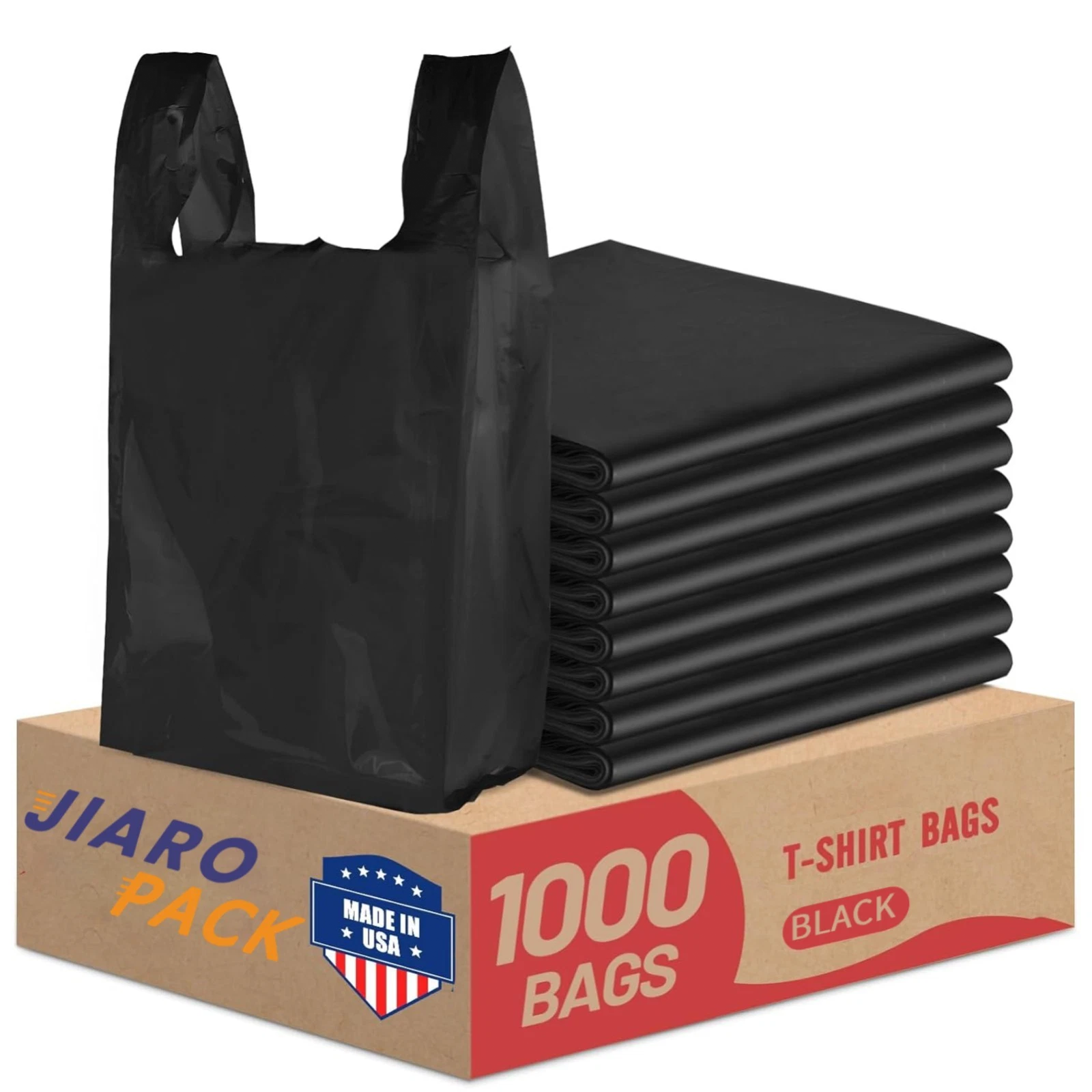 1/6 Black Thank you Bag (1000/case) — packaging supply