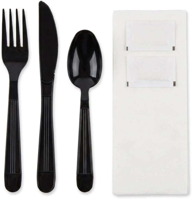 Black Cutlery Kit Heavy Weight (250/Case) — catering supply