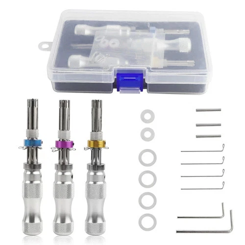 3PCS Tubular 7 Pins Tool Stainless Adjustable Tool 7MM 7.5MM 7.8MM 3 Inner Rods — retail product