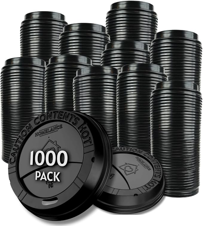 Black Coffee Cup Lids 10-20oz (1000/case) — catering supply