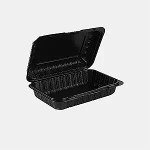 Black Hinged Container 9 x 6 (180/case) — catering supply