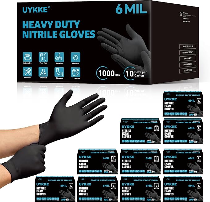 Black Nitrile Gloves L (1000/case) — cleaning product