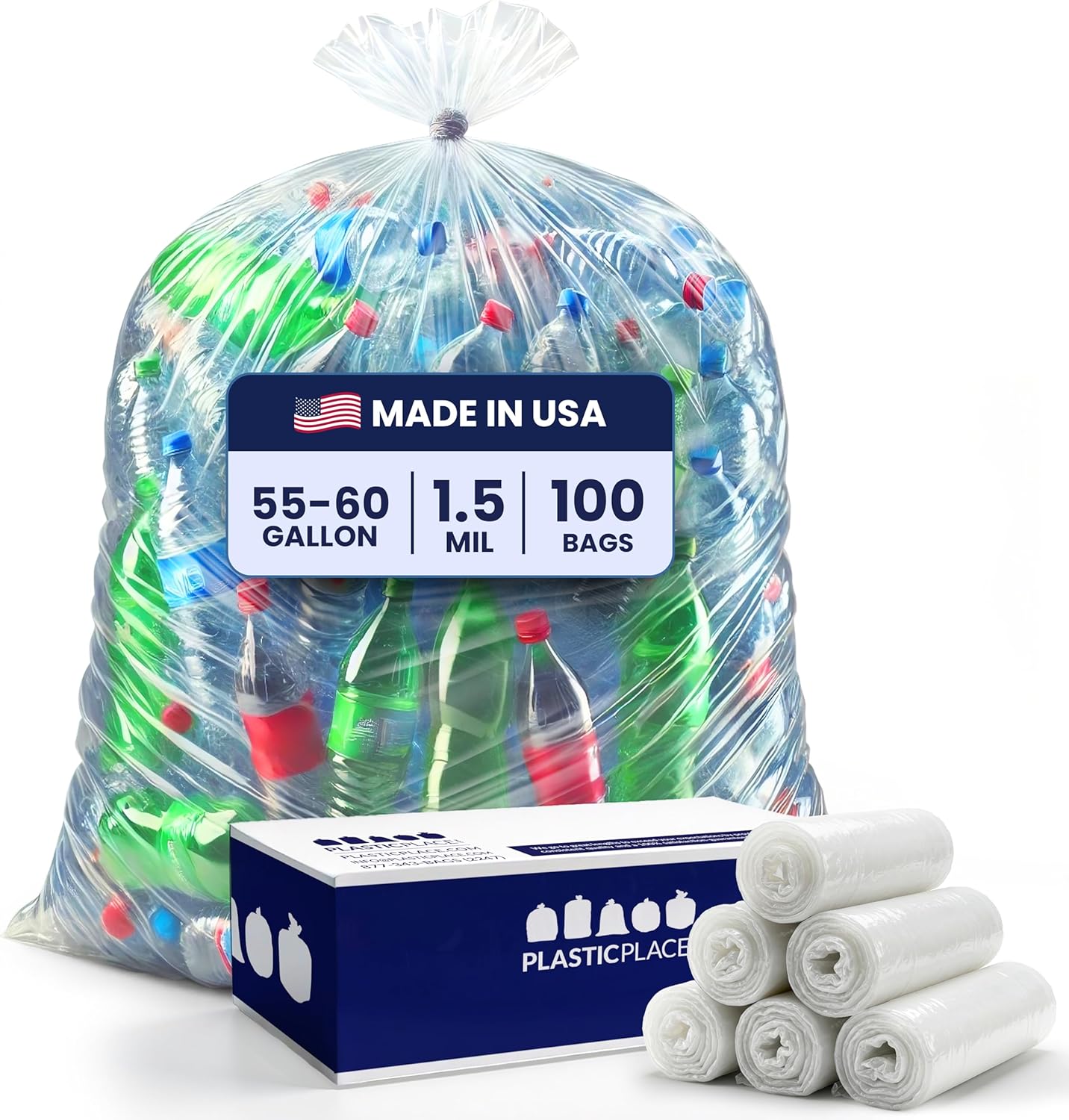 Clear Trash Bags 38 x 58 (1.50 MIL) 100/case — cleaning product