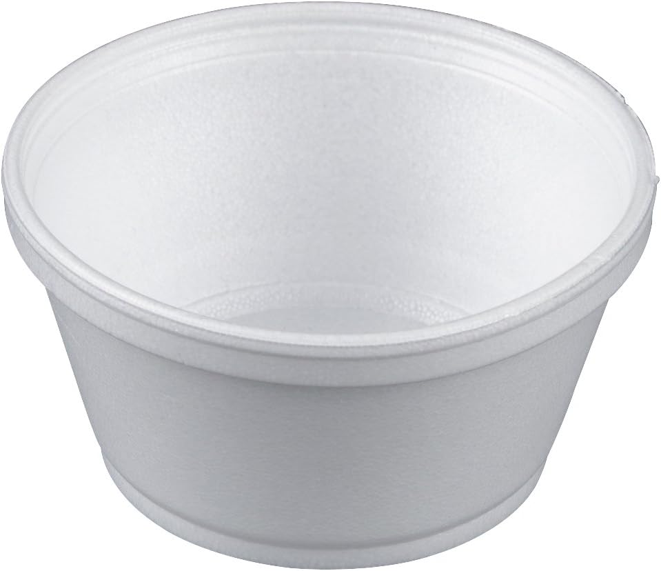 Dart 8SJ20 8 oz Squat Foam Container (1000/case) — catering supply