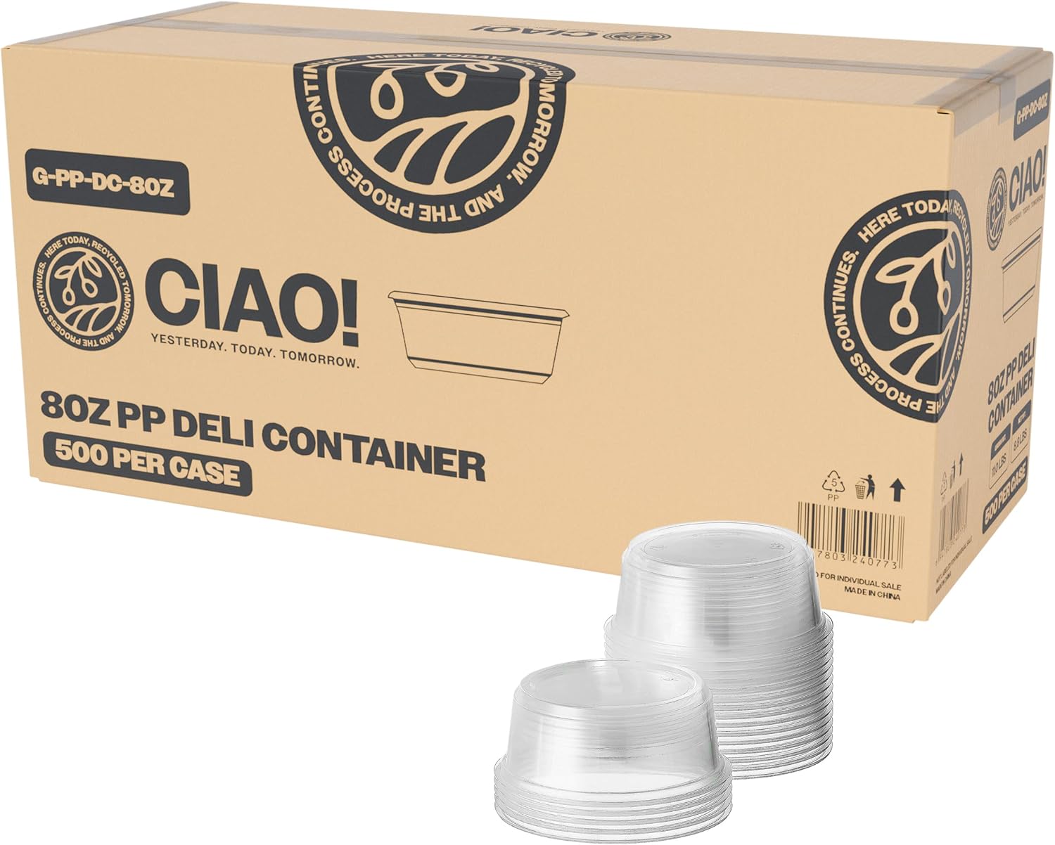 Deli Clear Container 8oz for cold (500/case) — catering supply