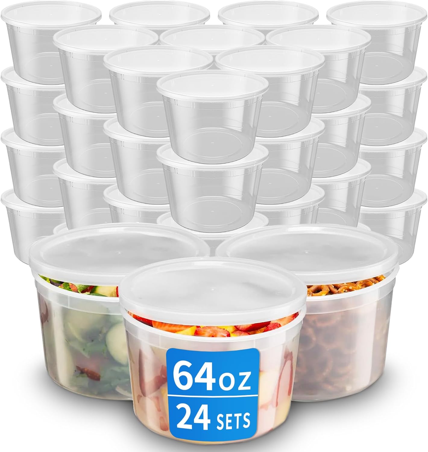 Deli Clear Soup Container 64oz (150-pack) — catering supply