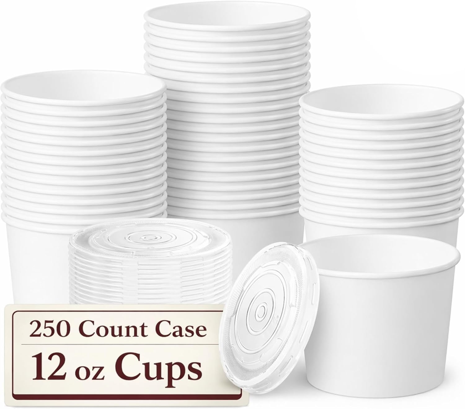 Deli White Paper Soup Container 12oz (250/case) — catering supply