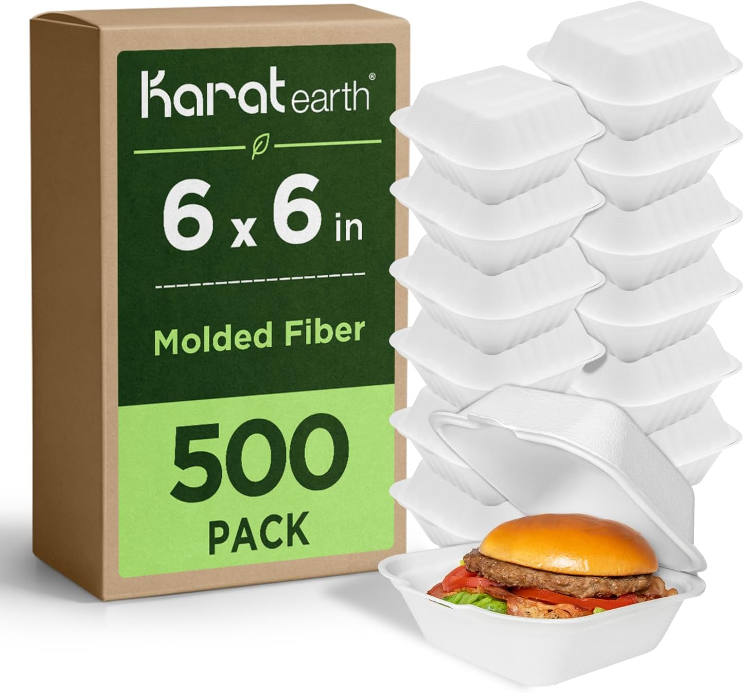 Fiber Clam Shell Container 6x6 (500/case) — catering supply