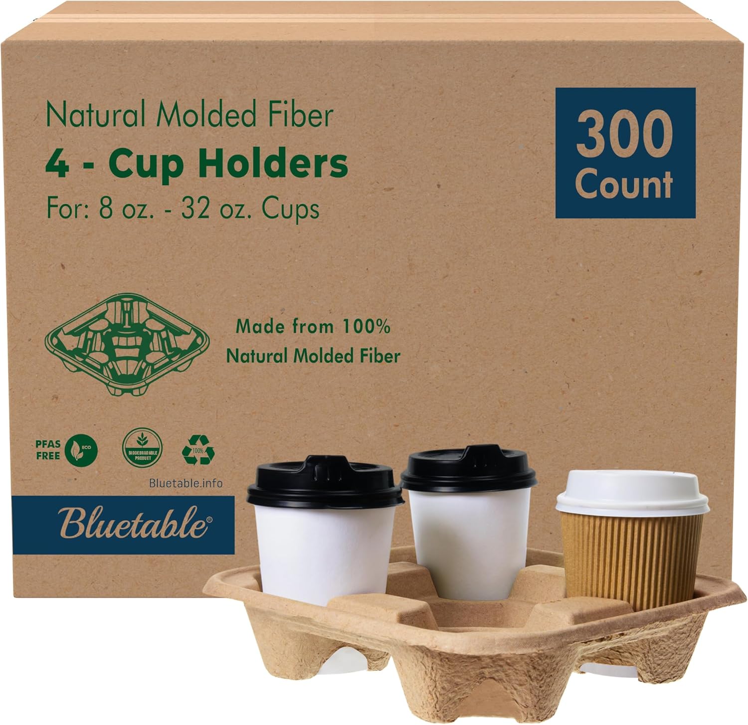 Fiber Cup Carrier 8/32oz (300/Case) — catering supply