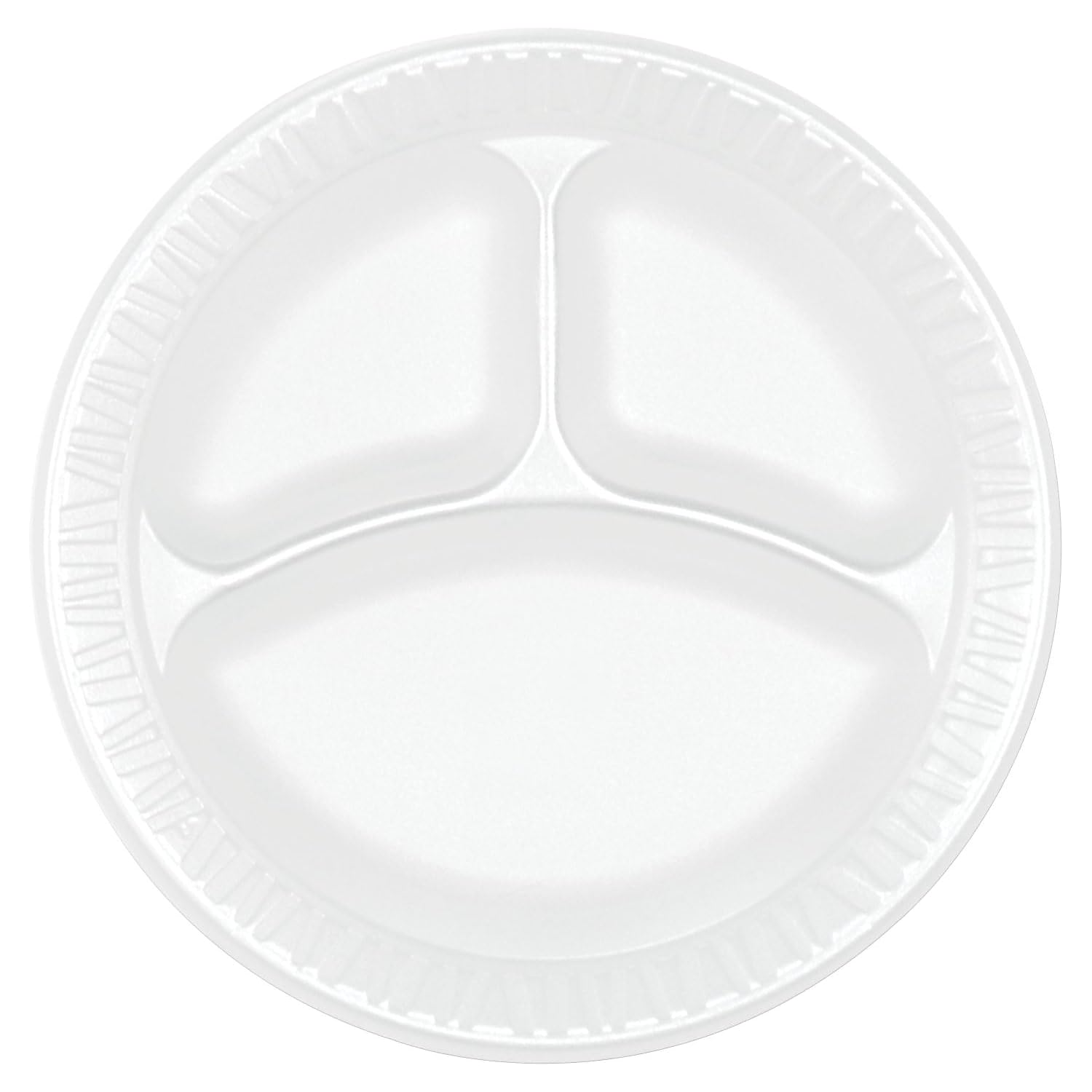 Foam Plate 9" 3-Compartment (500/Case) — catering supply