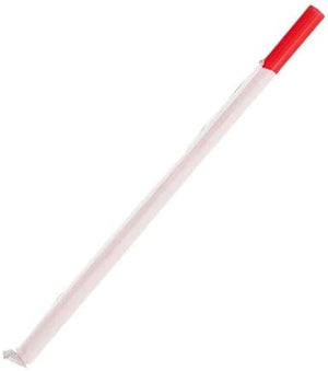 GCI Red Stripe Wrapped Giant Straw (2400/case) — catering supply