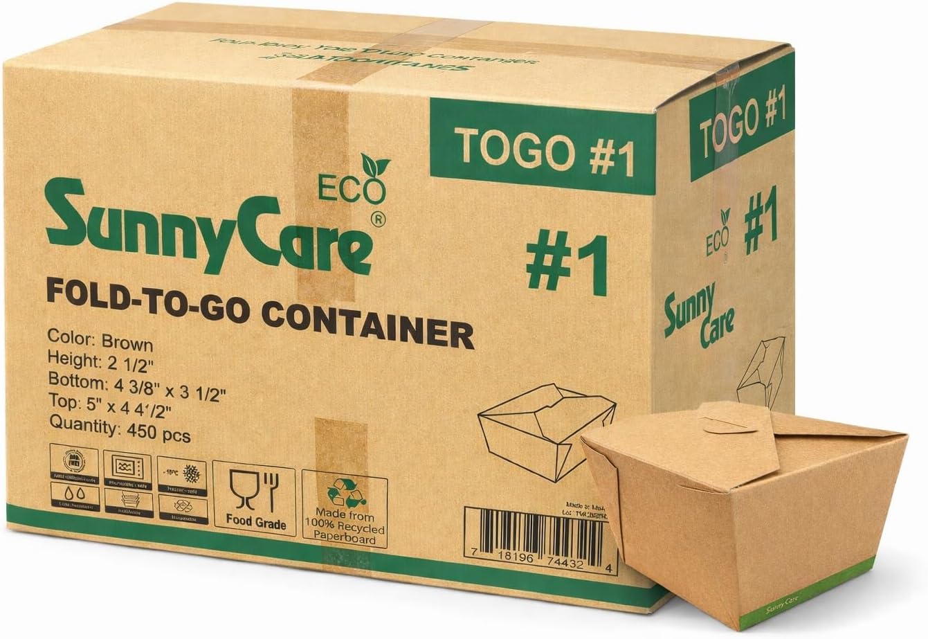 Kraft Folded Takeout Box #1 (450/case) — catering supply