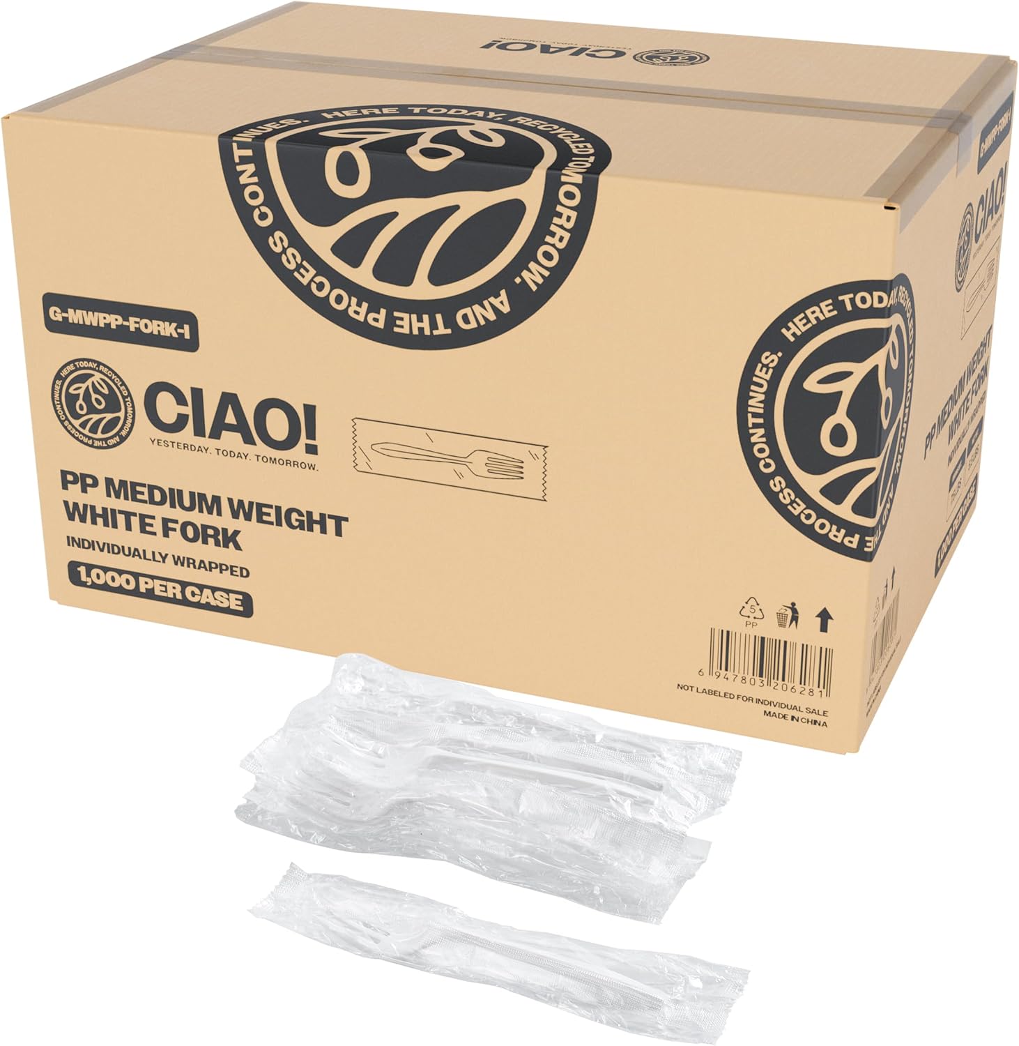 Medium Weigh Wrapped Forks (1000/case) — retail product