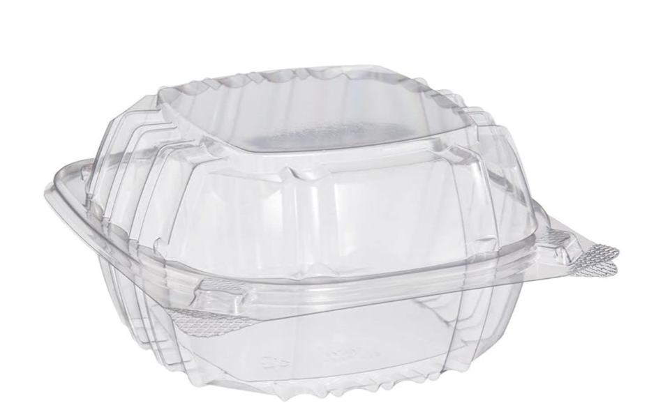 Microwavable Hinged Container ML61B 6x6 (250/case) — catering supply