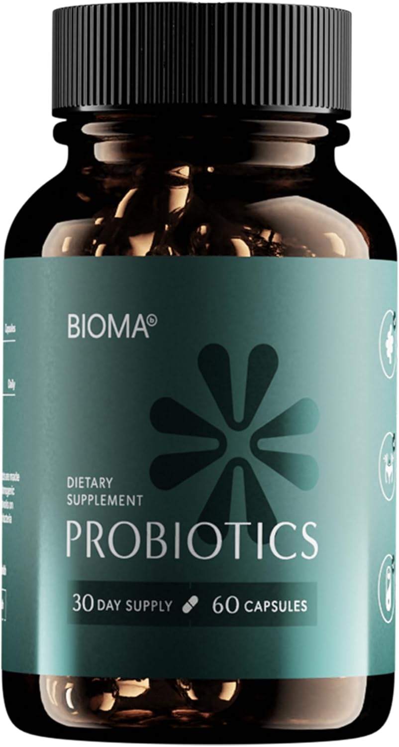 Bioma Probiotics for Digestive Health 3-in-1 Gut Health Formula 60 Caps — supplement pack