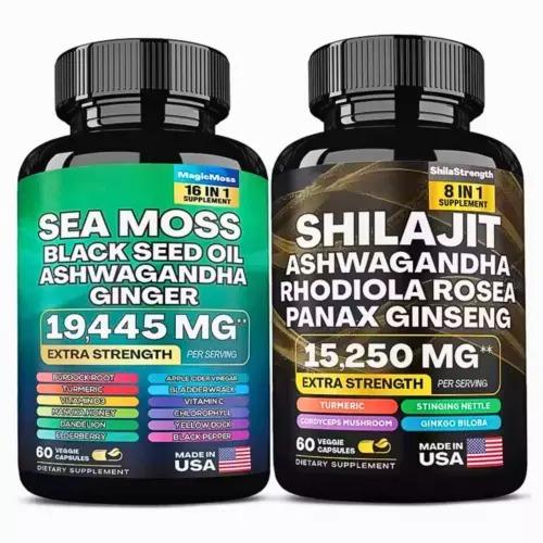 Sea Moss & Shilajit 60 Capsule of each — supplement pack