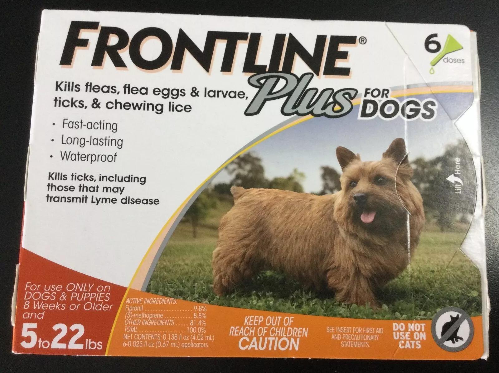 Frontline Plus Flea and Tick Treatment for Small Dogs 5-22 LBs 6 Doses — pet care product