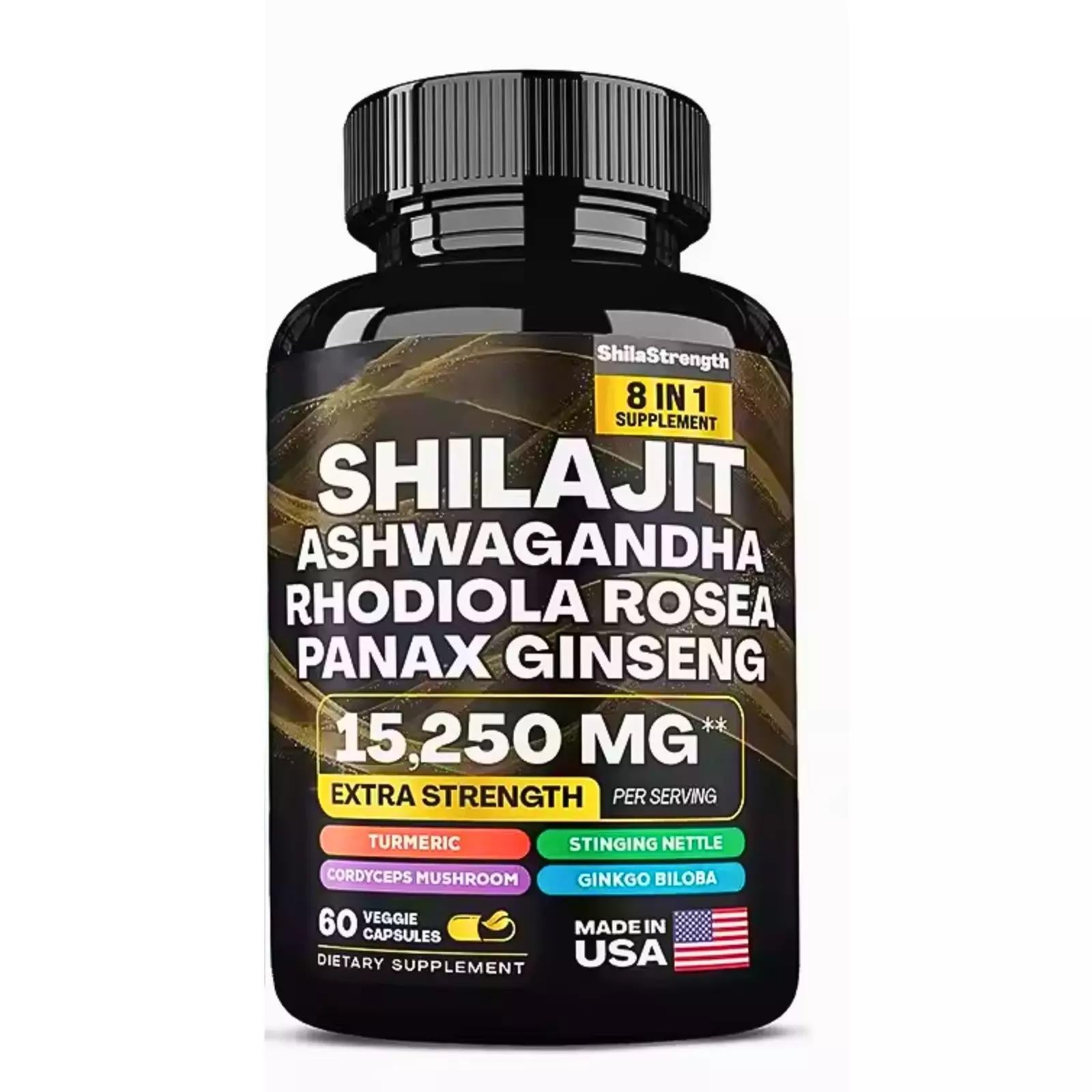 Shilajit Multivitamin (Turmeric, Ashwagandha, Ginger, Cordyceps Mushrooms) — supplement pack