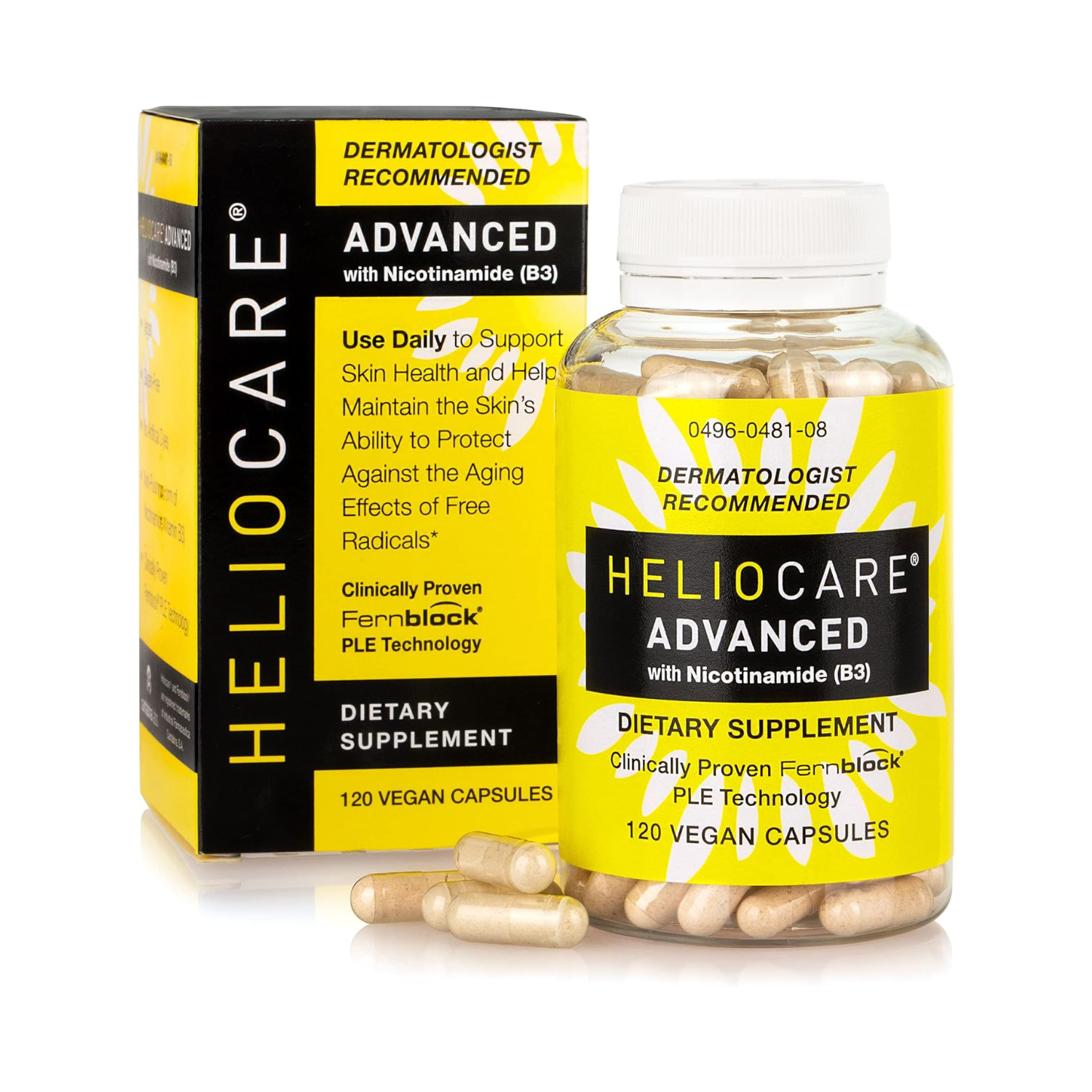 Heliocare Advanced Nicotinamide B3 Supplement: Niacinamide 500mg and Fernblock PLE Extract 240mg Per — skincare product