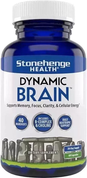 Stonehenge Health Dynamic Brain Supplement For Enhanced Memory and Focus 60 Caps — supplement pack