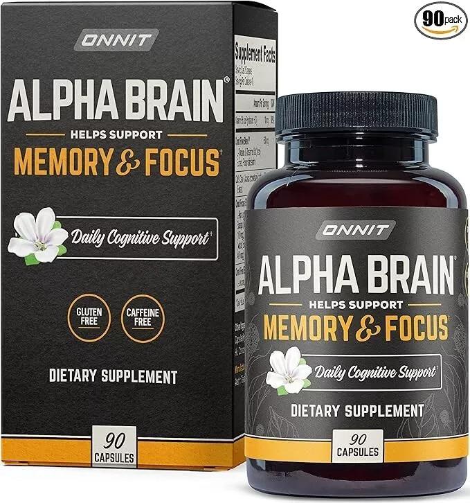 Alpha Brain Memory & Focus Daily Cognitive Support 90 CAPSULES — supplement pack