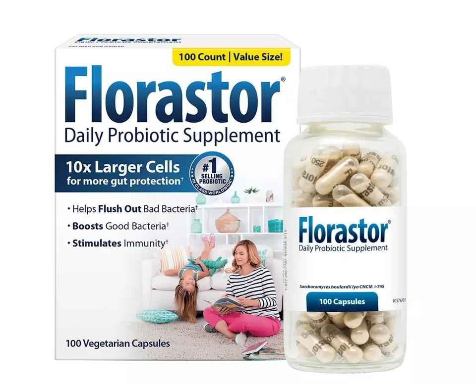 Florastor Probiotic 250mg Daily Probiotic Dietary Supplement 100capsules — supplement pack