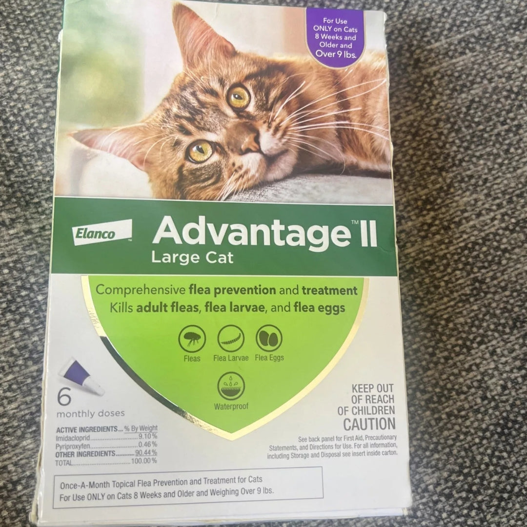 Elanco Advantage II Large Cat Over 9 lbs - 6 Monthly Doses - ! — pet care product