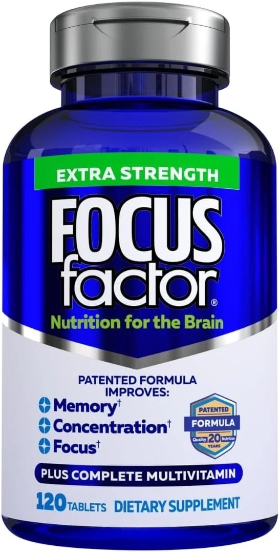 focus Factor Extra Strength Brain Supplement 120 Count Multivitamin — supplement pack