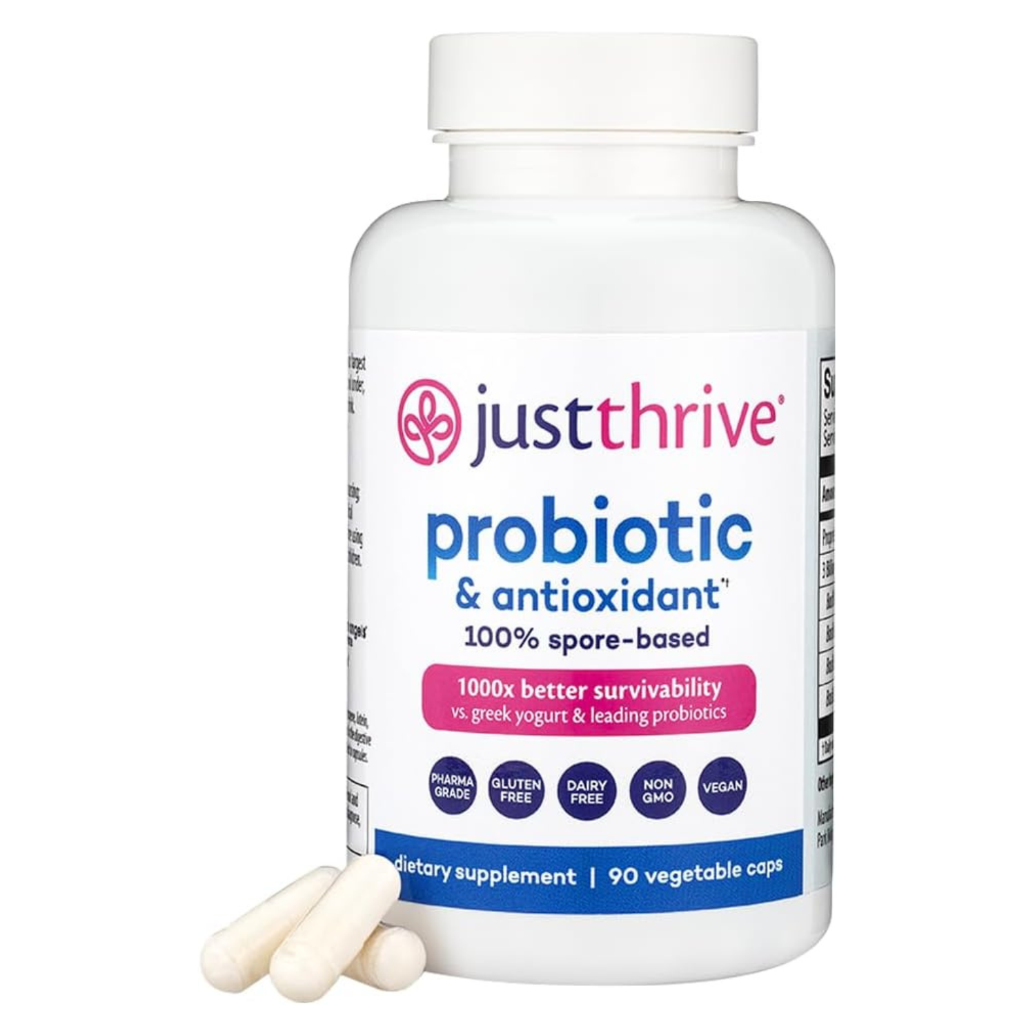 Just Thrive Probiotic & Antioxidant Supplement - 100% Spore-Based Digestive and Immune Support — supplement pack