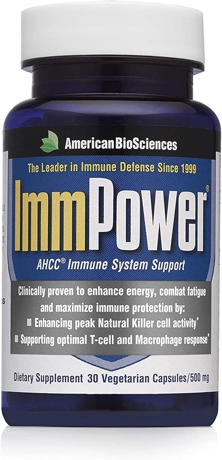 American BioSciences ImmPower, AHCC Mushroom Extract Immune System Support 30 Capsule — supplement pack