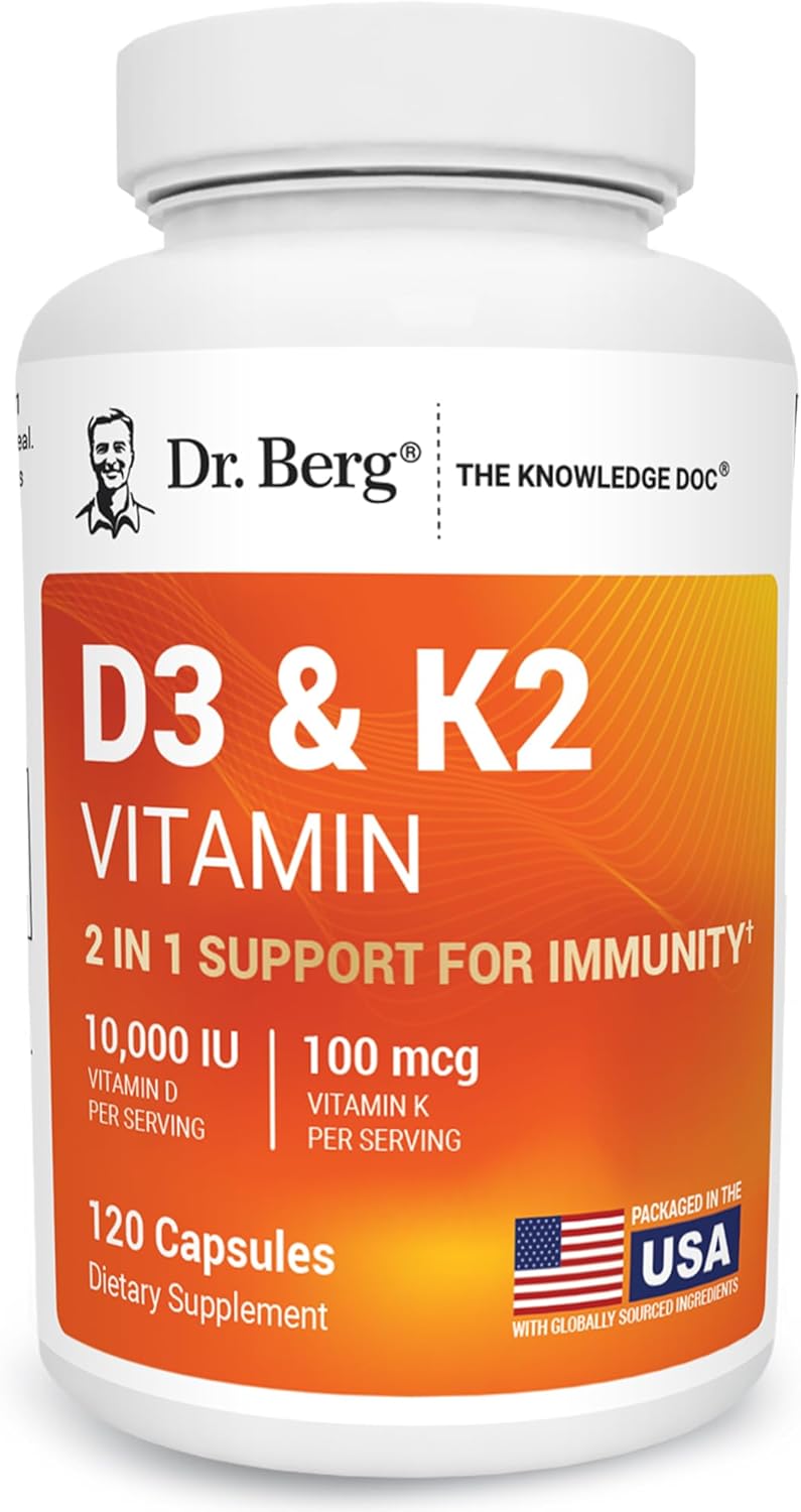 Dr. Berg Vitamin D3 K2 w/MCT Powder - 60 Capsule — supplement pack