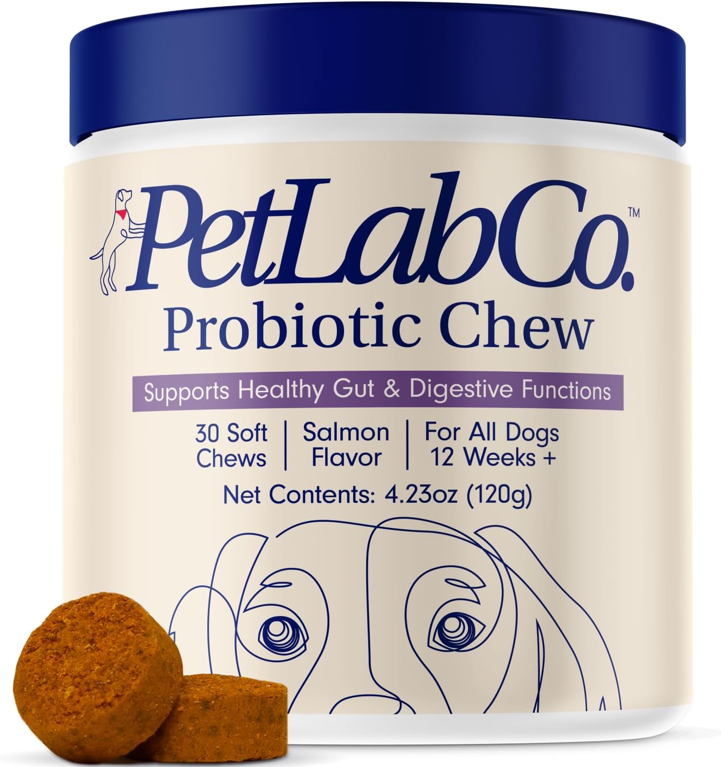 New-PetLabCo. Probiotic Chew Probiotics For Salmon Flavor 30 Soft Chews 120g — supplement pack
