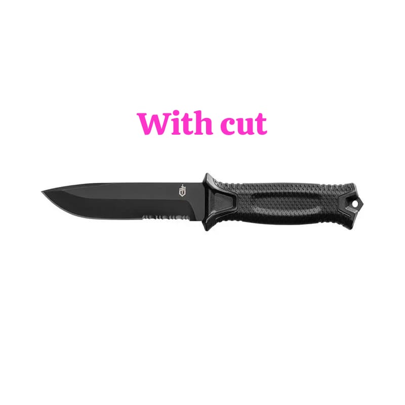 Gerber Gear Strongarm, Fixed Blade Tactical Knife for Survival, Serrated Edge with cut — tool
