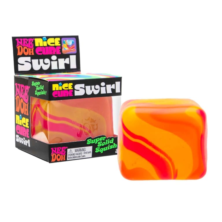 Nee Doh Nice Cube Swirl cube, stress reliver sensory fidget random color — supplement pack