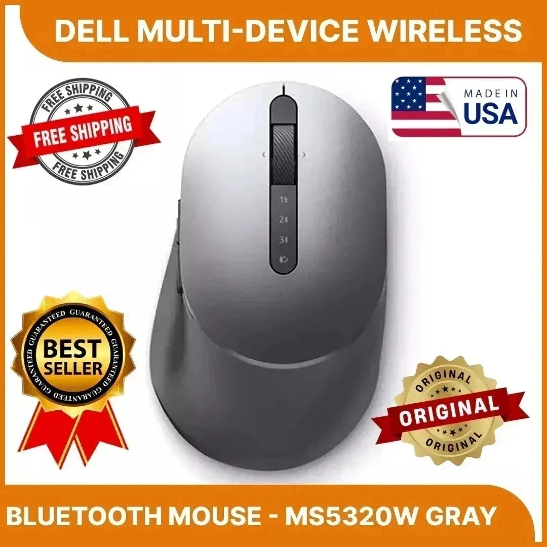 Dell MS5320W Wireless/Bluetooth Multi-Device Mouse – Gray, Compact & Versatile — consumer electronics product