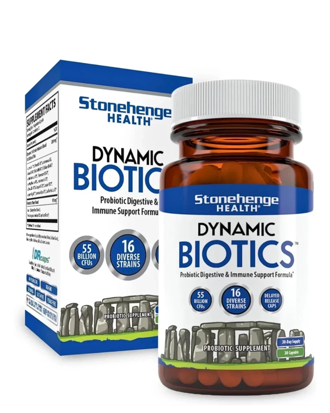 Dynamic BIOTICS Stonehenge Probiotic Immune Support Digestive IBS Gut Immune — supplement pack