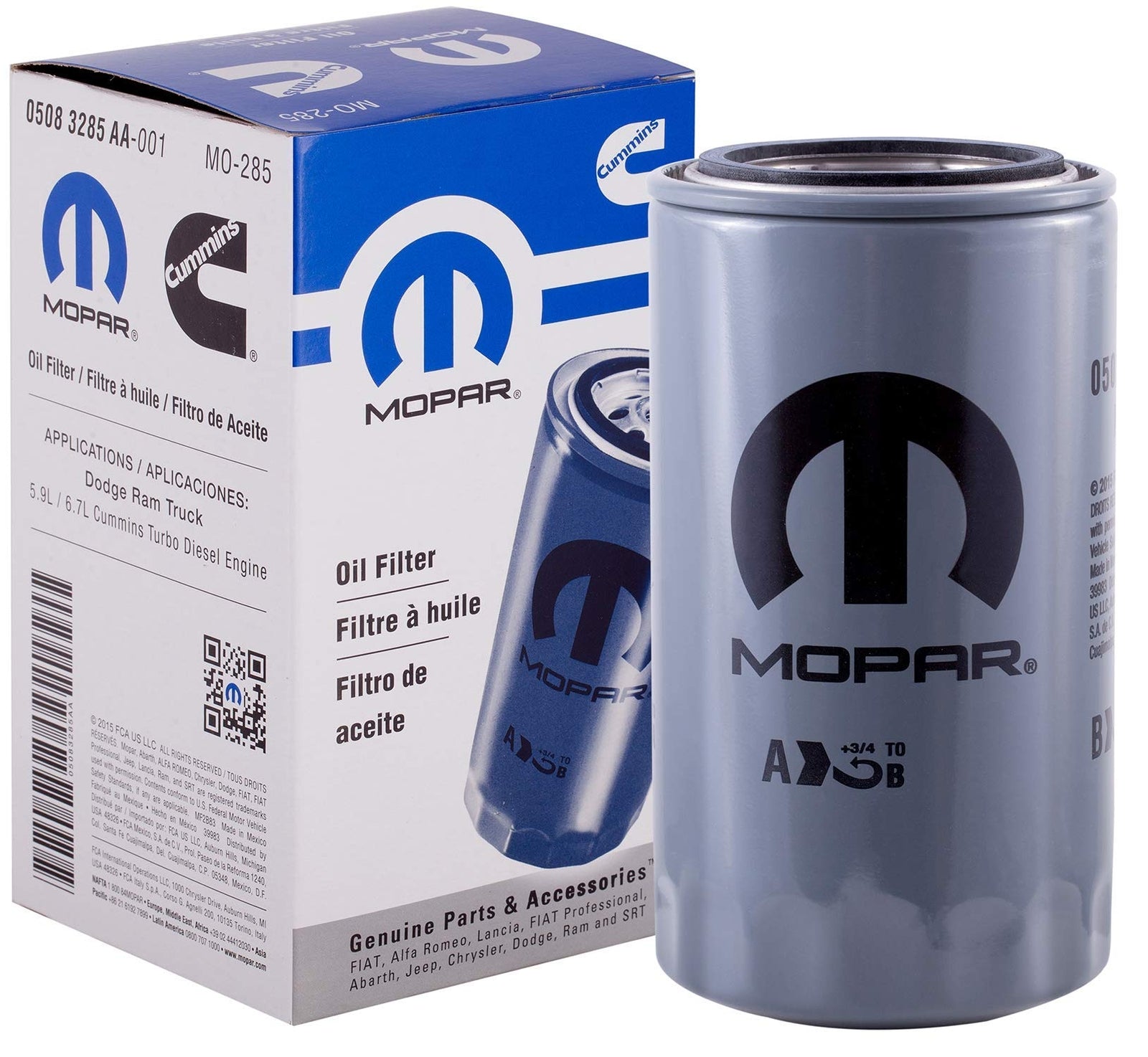 OEM Mopar 05083285AA MO-285 Engine Oil Filter For 5.9L 6.7L Cummins — automotive replacement part
