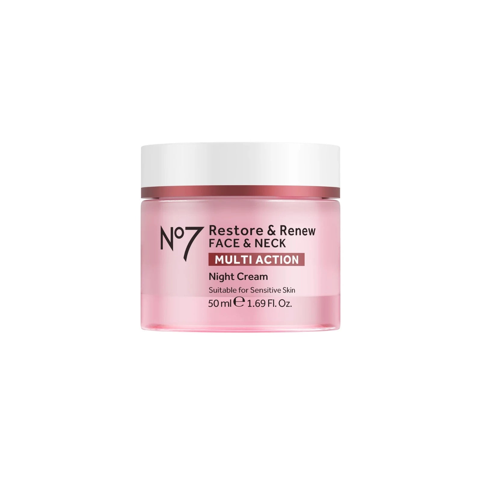 No7 Restore Renew Night Cream for Face Neck Multi-Action 50ML — skincare product