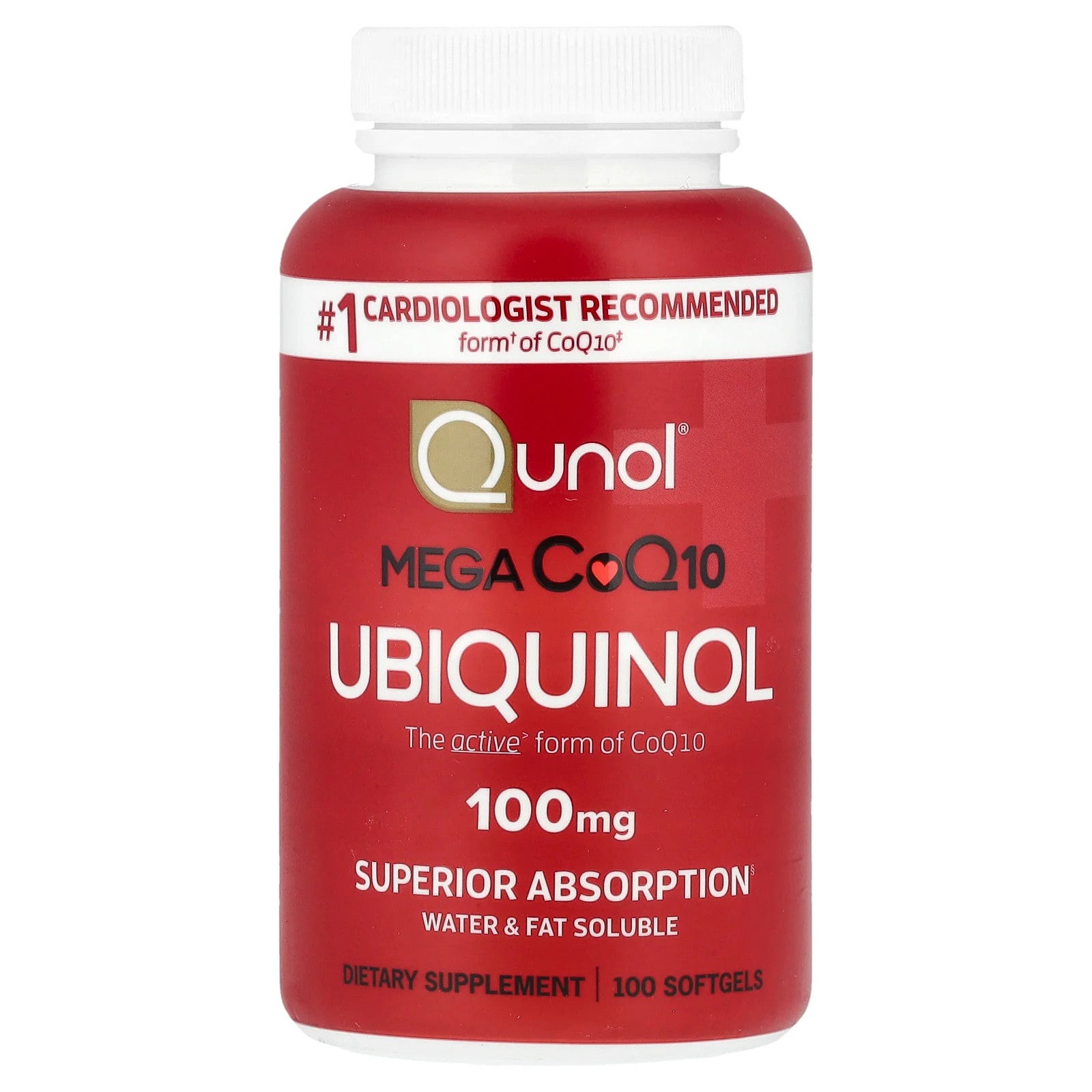 Mega CoQ10 Ubiquinol, 100 Softgels — supplement pack