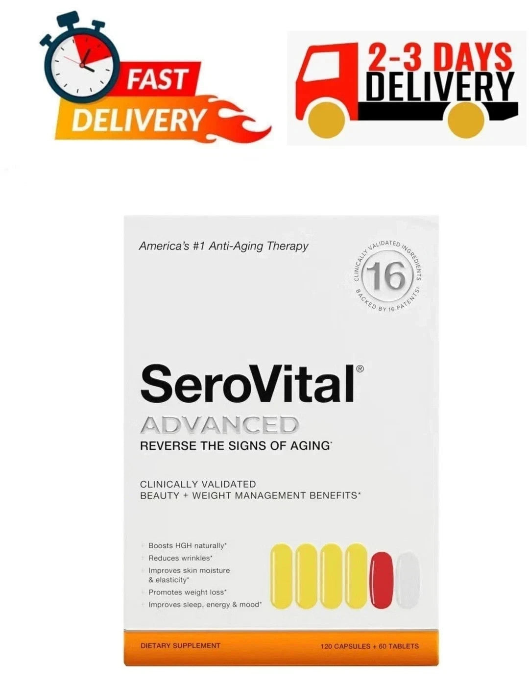 SeroVital Advanced Dietary Supplement 120 Capsules + 60 Tablets — supplement pack