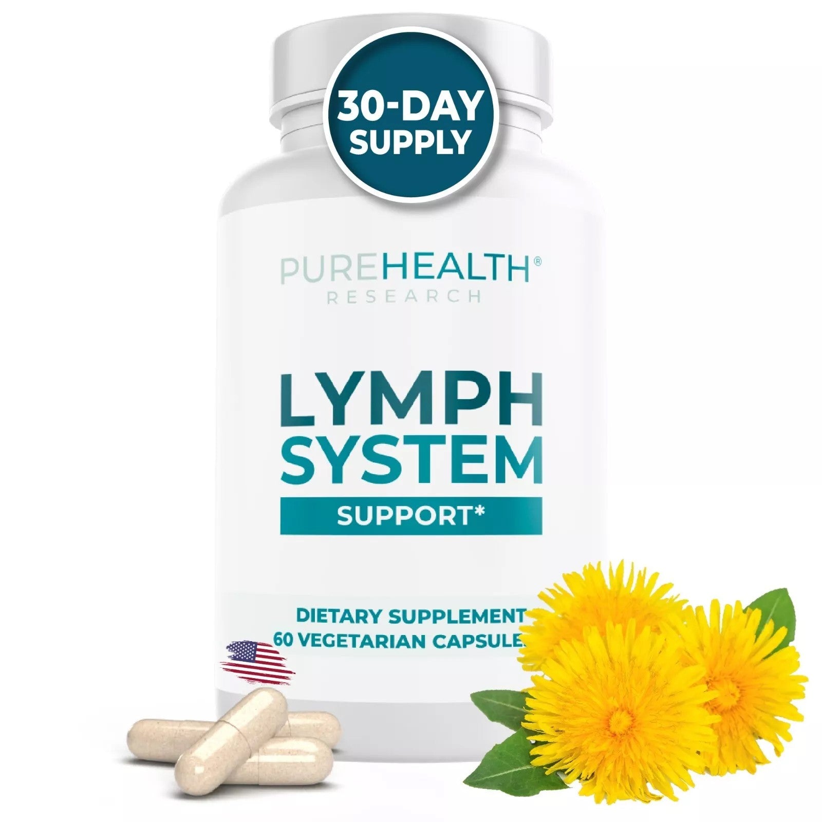 PureHealth Research Lymph System Capsules - Reduces swelling, lymphatic support 60 capsules — supplement pack