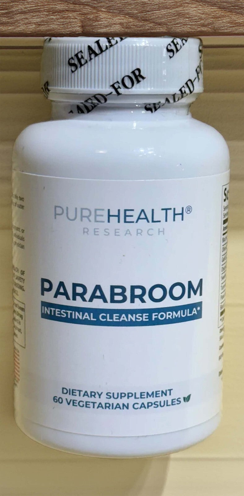 ParaBroom Intestine Support For Humans Para Broom by Pure Health 60 Capsules — supplement pack