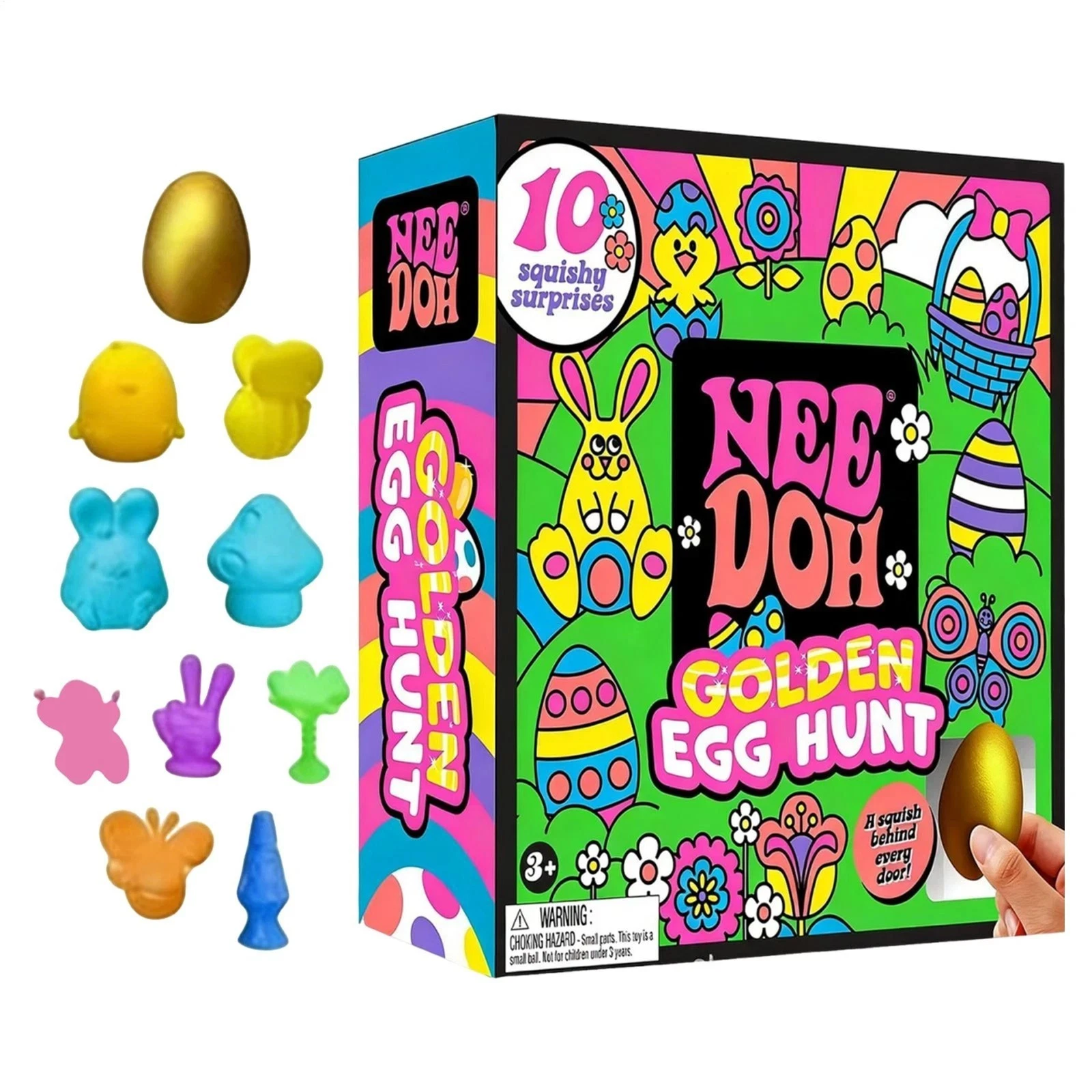 NeeDoh Golden Egg Hunt - Sensory Squeeze Toy Pudding Set random cloro — retail product