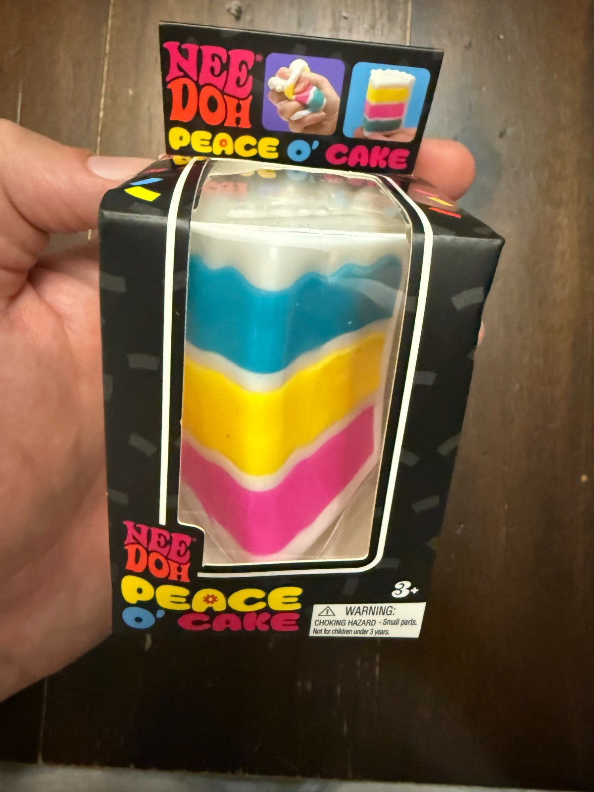 Needoh Peace O’ Cake Multi-Color Sensory Toy for Kids Nee Doh Cake — retail product