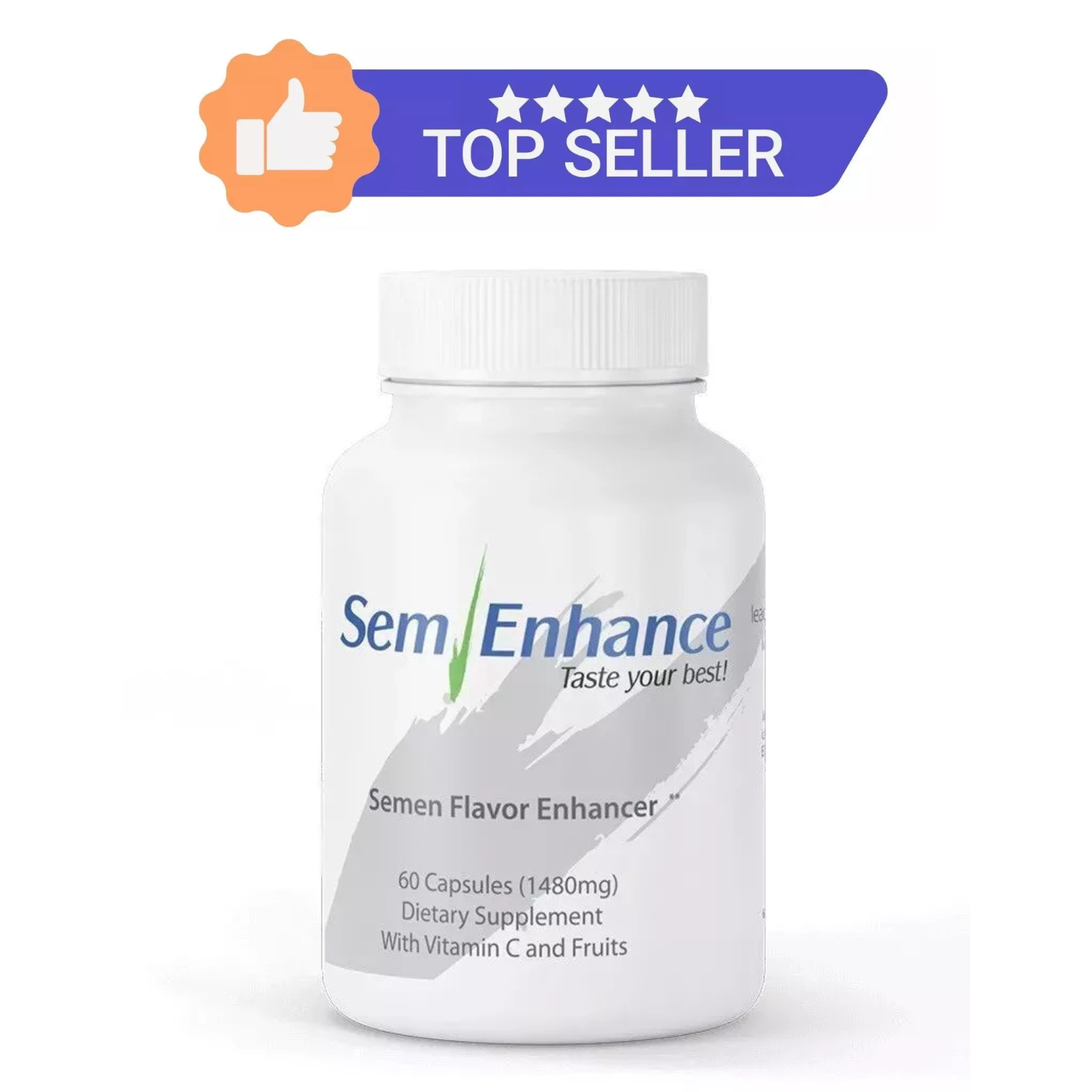 Semenhance Best Semen Flavor Enhancer,Natural Fruity Taste Formula 60 Capsules — supplement pack