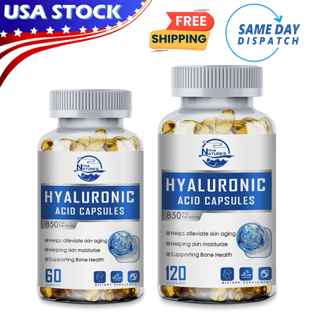 Hyaluronic Acid Anti Aging Hydrating Capsules Wrinkles Fine Lines Joint Health 60 CAPSULES — skincare product